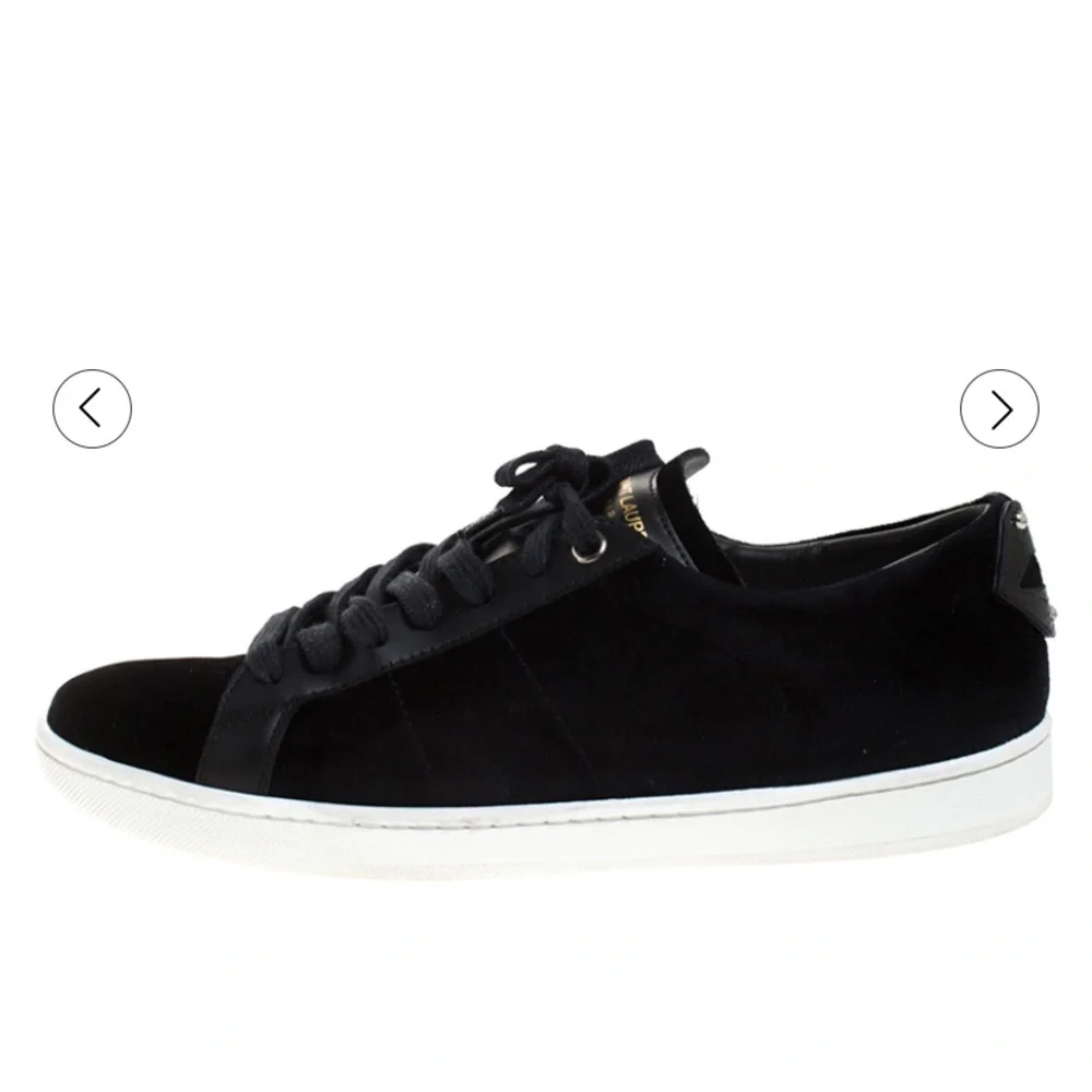 Saint Laurent Velvet & Leather Sneakers - Picture 3 of 13